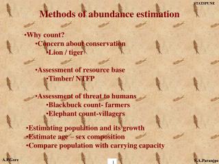 Methods of abundance estimation