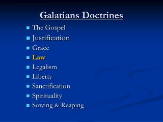 Galatians Doctrines