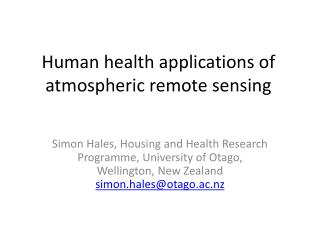 Human health applications of atmospheric remote sensing