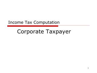 Income Tax Computation