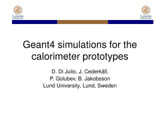 Geant4 simulations for the calorimeter prototypes