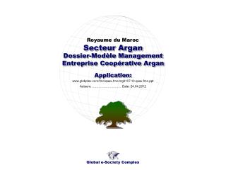 Dossier-Modèle Management Entreprise Coopérative Argan