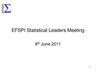 EFSPI Statistical Leaders Meeting