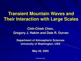 Transient Mountain Waves and Their Interaction with Large Scales