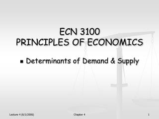 ECN 3100 PRINCIPLES OF ECONOMICS