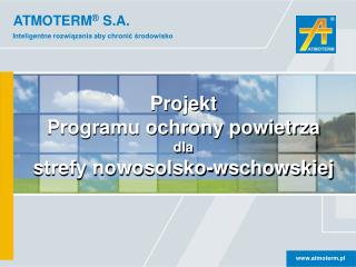 Projekt Programu ochrony powietrza dla strefy nowosolsko-wschowskiej