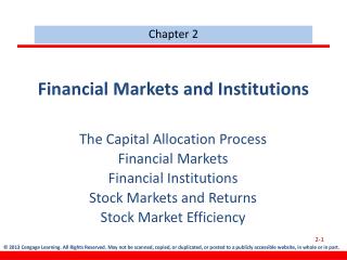 Financial Markets and Institutions