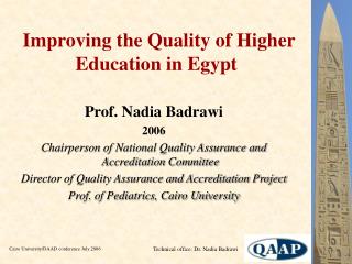 Improving the Quality of Higher Education in Egypt