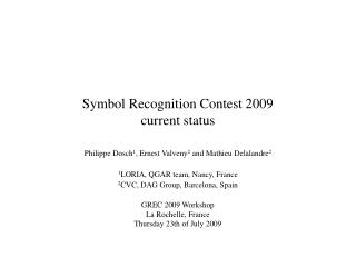 Symbol Recognition Contest 2009 current status