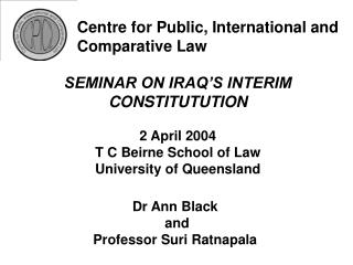 Centre for Public, International and Comparative Law