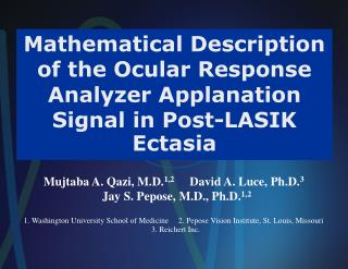 Mathematical Description of the Ocular Response Analyzer Applanation Signal in Post-LASIK Ectasia