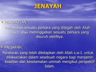 JENAYAH