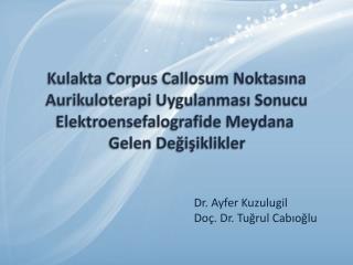 Dr. Ayfer Kuzulugil Doç . Dr. Tuğrul Cabıoğlu