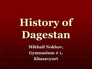 History of Dagestan