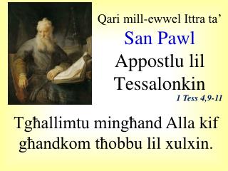 Qari mill-ewwel Ittra ta’ San Pawl Appostlu lil Tessalonkin