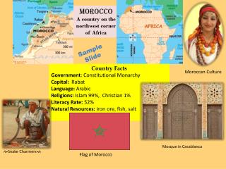 Morocco A country on the northwest corner of Africa