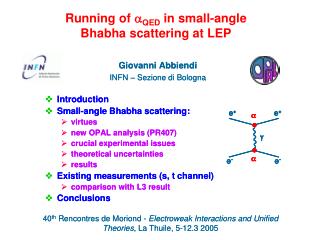 Running of a QED in small-angle Bhabha scattering at LEP