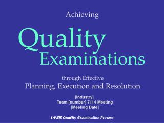 through Effective Planning, Execution and Resolution