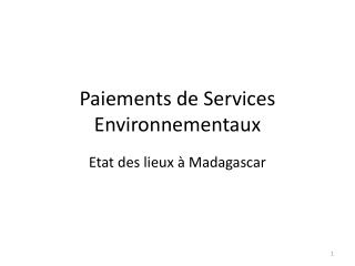 Paiements de Services Environnementaux