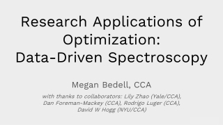 Research Applications of Optimization: Data-Driven Spectroscopy