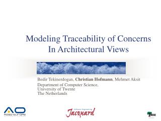Modeling Traceability of Concerns In Architectural Views