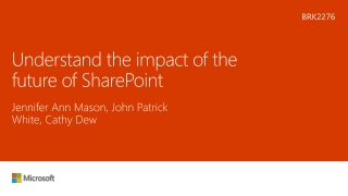 Understand the impact of the future of SharePoint