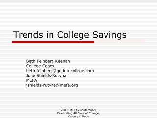 Trends in College Savings