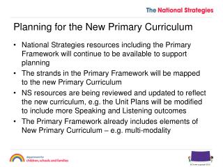 Planning for the New Primary Curriculum