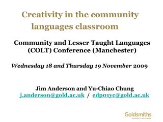 Creativity in the community languages classroom