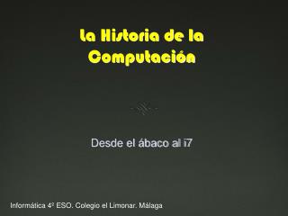 La Historia de la Computación