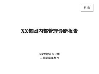 XX 集团内部管理诊断报告