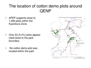 The location of cotton demo plots around QENP