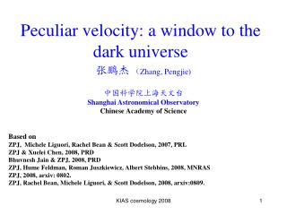 Peculiar velocity: a window to the dark universe