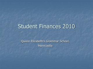 Student Finances 2010