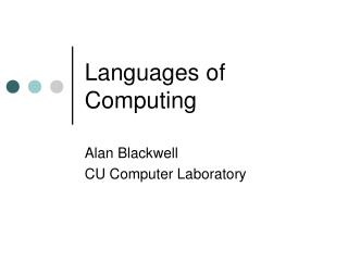 Languages of Computing