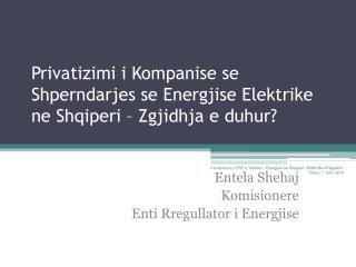 Privatizimi i Kompanise se Shperndarjes se Energjise Elektrike ne Shqiperi – Zgjidhja e duhur?