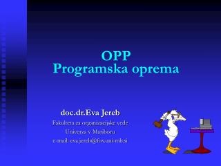 OPP Programska oprema