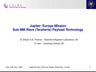 Jupiter- Europa Mission Sub-MM Wave (Terahertz) Payload Technology