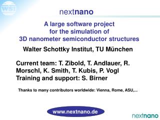 A large software project for the simulation of 3D nanometer semiconductor structures
