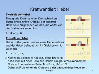 Kraftwandler: Hebel