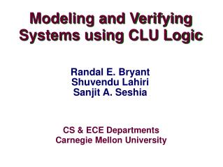 CS &amp; ECE Departments Carnegie Mellon University