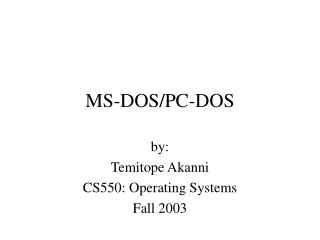 MS-DOS/PC-DOS