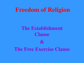 Freedom of Religion