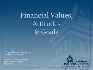 Financial Values, Attitudes & Goals