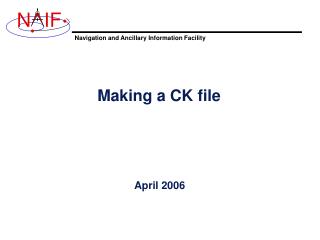 Making a CK file