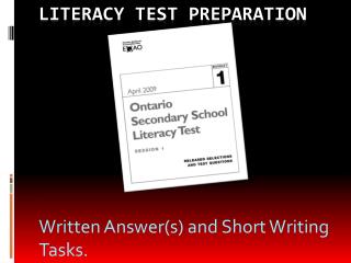 Literacy Test Preparation