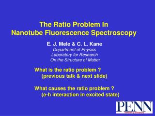 The Ratio Problem In Nanotube Fluorescence Spectroscopy