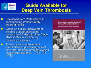 Guide Available for Deep Vein Thrombosis
