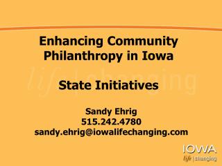 Enhancing Community Philanthropy in Iowa State Initiatives