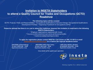 Invitation to INSETA Stakeholders